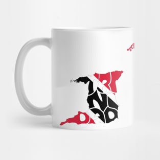 TRINIDAD AND TOBAGO FLAG MAP – IN COLOUR – FETERS AND LIMERS – CARIBBEAN EVENT DJ GEAR Mug